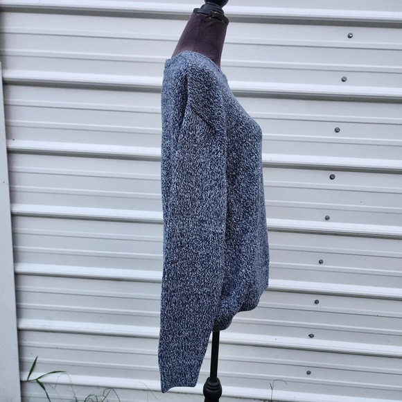 Chaps Men's Heather Blue Logo Long Sleeve Crew Neck 100% Cotton Sweater XL - Picture 6 of 11